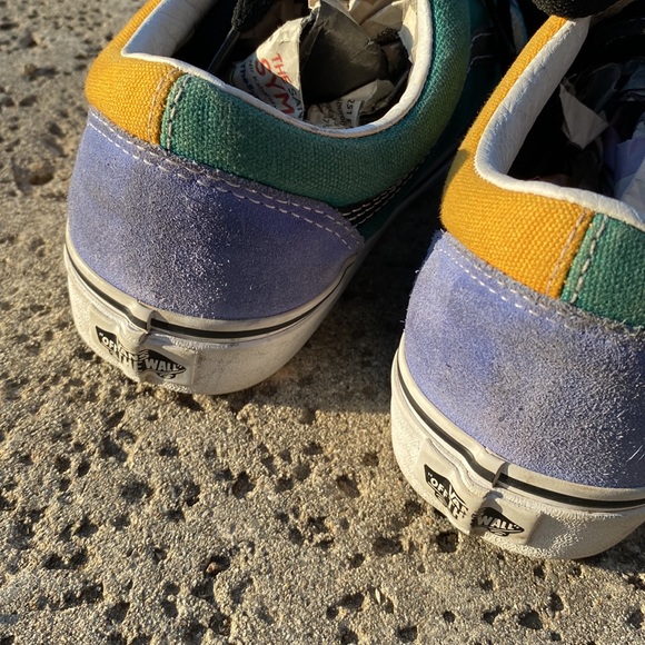 Retro old School multi color vans sz 7 men 8.5 woman shoes - Picture 3 of 8